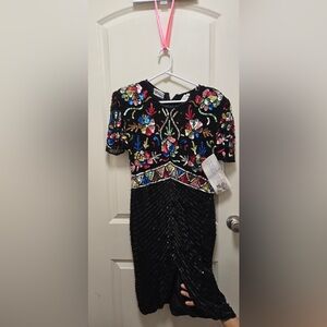Colorful Sequin Embellished Dress.